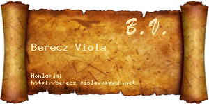 Berecz Viola névjegykártya